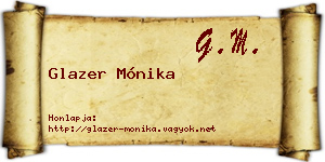 Glazer Mónika névjegykártya